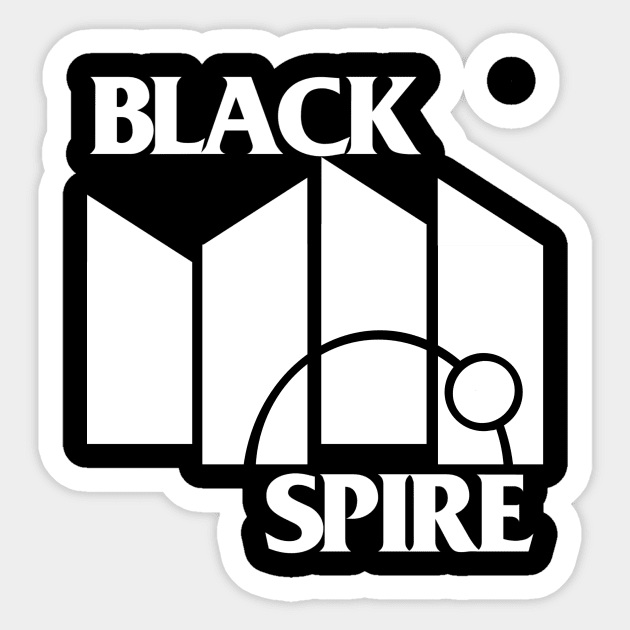 Black Spire Flag Sticker by EnchantedTikiTees